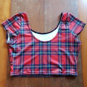 Blackmilk Clothing Red Tartan Nana Suit Top